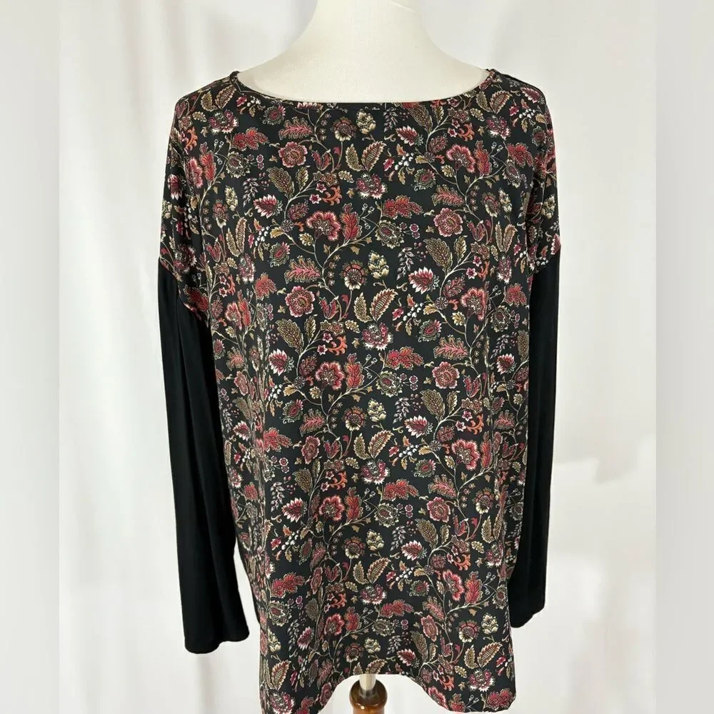 C Wonder Paisley/Floral Long Sleeve Top